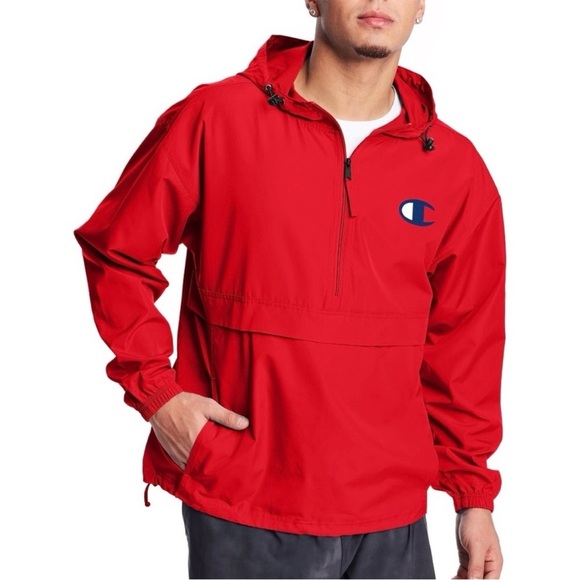 NEW Champion Men's Stadium‎ Packable Rain Resistant Windbreaker Jacket Medium - Picture 1 of 6